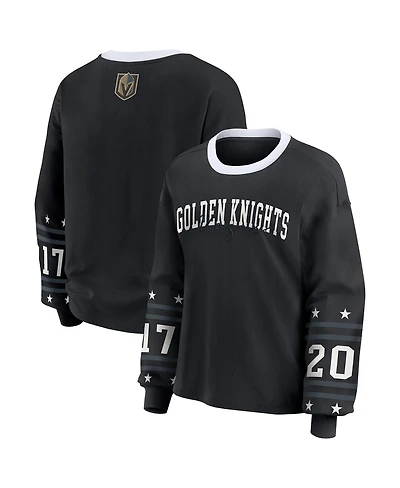 Wear by Erin Andrews Women's Black Vegas Golden Knights Long-Sleeve Sport T-Shirt