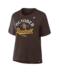 Fanatics Women's Brown San Diego Padres 2025 Mlb Postseason Locker Room T-Shirt
