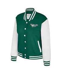 Colosseum Women's Green Michigan State Spartans French Baguette Full Snap Fleece Jacket