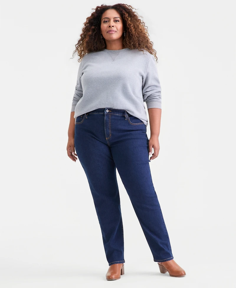 Style & Co Plus High-Rise Straight-Leg Jeans