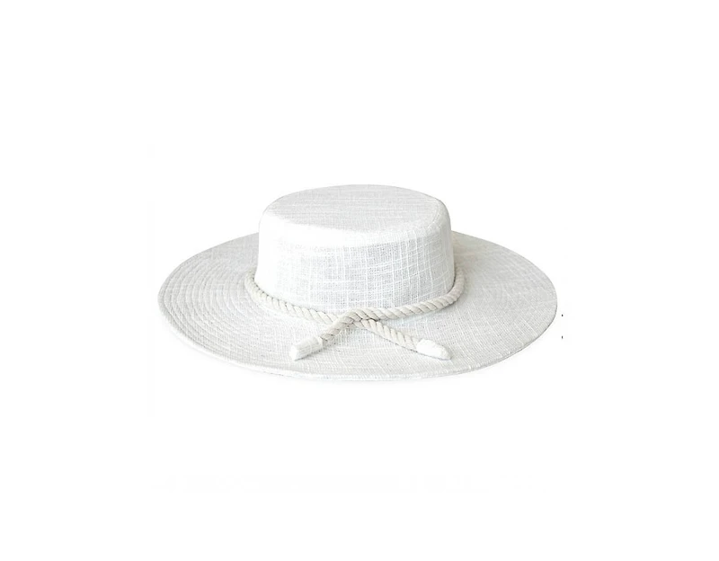 BrunnaCo Loretta Linen Jute Hat in Off White