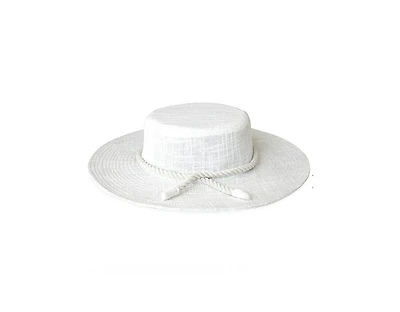 BrunnaCo Loretta Linen Jute Hat in Off White