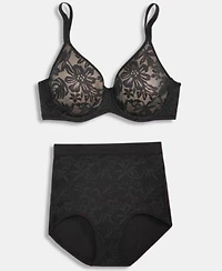 Bali Womens Breathe Lace Underwire Bra Breathe Lace High Rise Brief Underwear