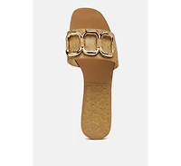 Madeleine Metal Rings Flat Slides