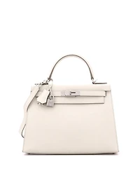 Pre-Owned HERMES Kelly 28 Handbag Light Epsom with Palladium Hardware