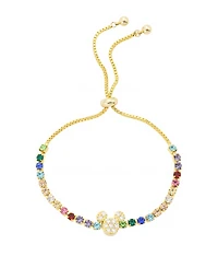 Disney Multi Color Crystal Mickey Mouse Bolo Bracelet