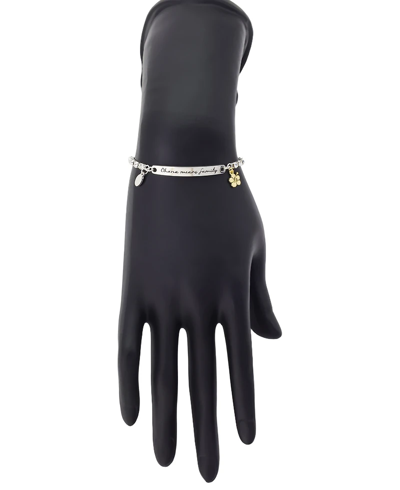 Disney Lilo and Stitch "Ohana" Crystal Adjustable Bolo Bracelet