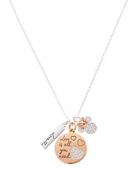 Disney Minnie Mouse Cubic Zirconia Love Pendant Charm Necklace
