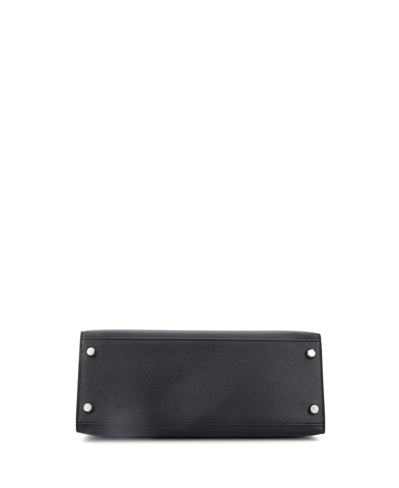 Pre-Owned Hermes Kelly Handbag Epsom with Palladium Hardware