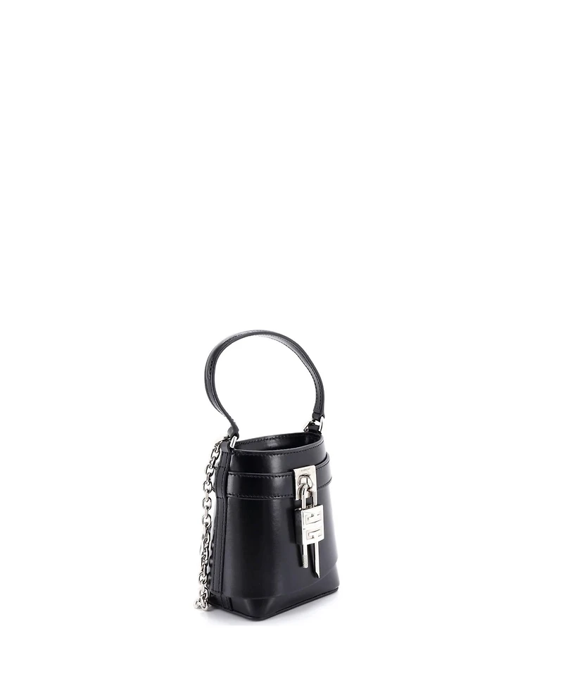 Pre-Owned Givenchy Micro Gv Shark Lock Bucket Bag Leather