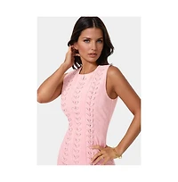 Bebe Women's Faux Suede Lace Up Mini Dress