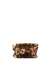 Pre-Owned Dolce & Gabbana Cleo Crossbody Bag Embellished Faux Fur