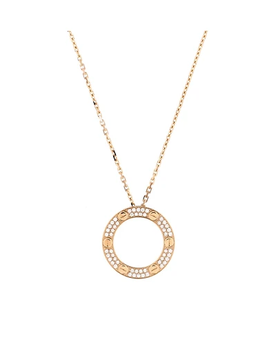 Pre-Owned Cartier Pave Love Pendant Necklace