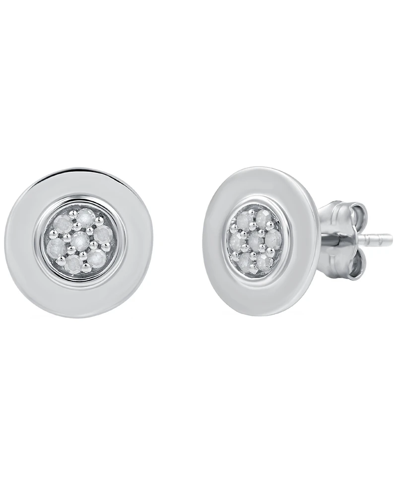 Macy's Diamond Round Earrings (1/10 ct. t.w.) in Sterling Silver