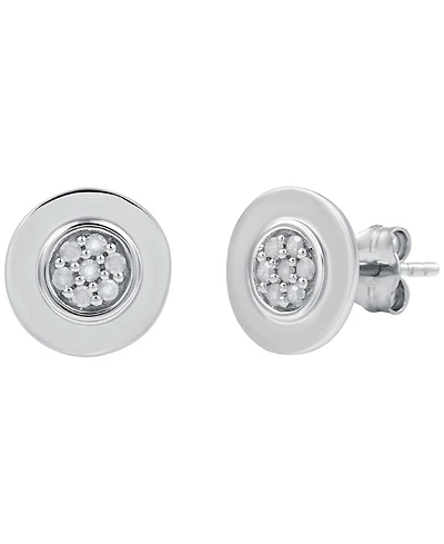 Macy's Diamond Round Earrings (1/10 ct. t.w.) in Sterling Silver