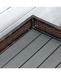 Outsunny Pe Rat Patio Storage Bench w/ Interior Waterproof Cloth Bag