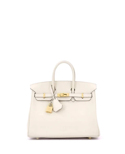 Pre-Owned HERMES Birkin 25 Handbag Light Swift with Gold Hardware