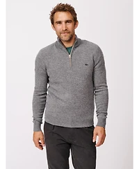 Aubin Men's Pepper Lambswool Zip Neck Sweater