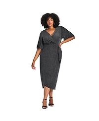Avenue Women's Nala Metallic Mock Wrap Dress