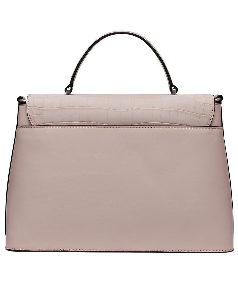 Macy's Alia Croc Magnetic Snap Satchel Bag