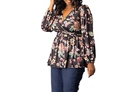 Women's Plus Leah Long Sleeve Tunic Top
