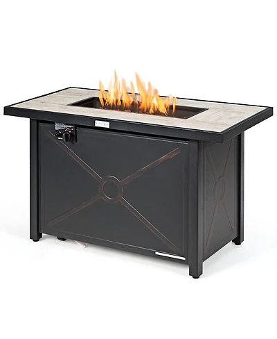 Mecale 42 Inch 60000 Btu Propane Fire Pit Table with Ceramic Tabletop
