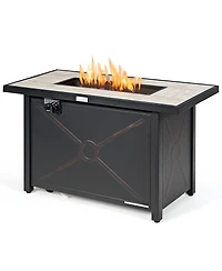 Mecale 42 Inch 60000 Btu Propane Fire Pit Table with Ceramic Tabletop