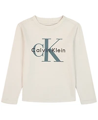 Calvin Klein Boys 2T-7 3-Piece Berber Shirt Jacket, Long-Sleeve T-Shirt and Joggers Set