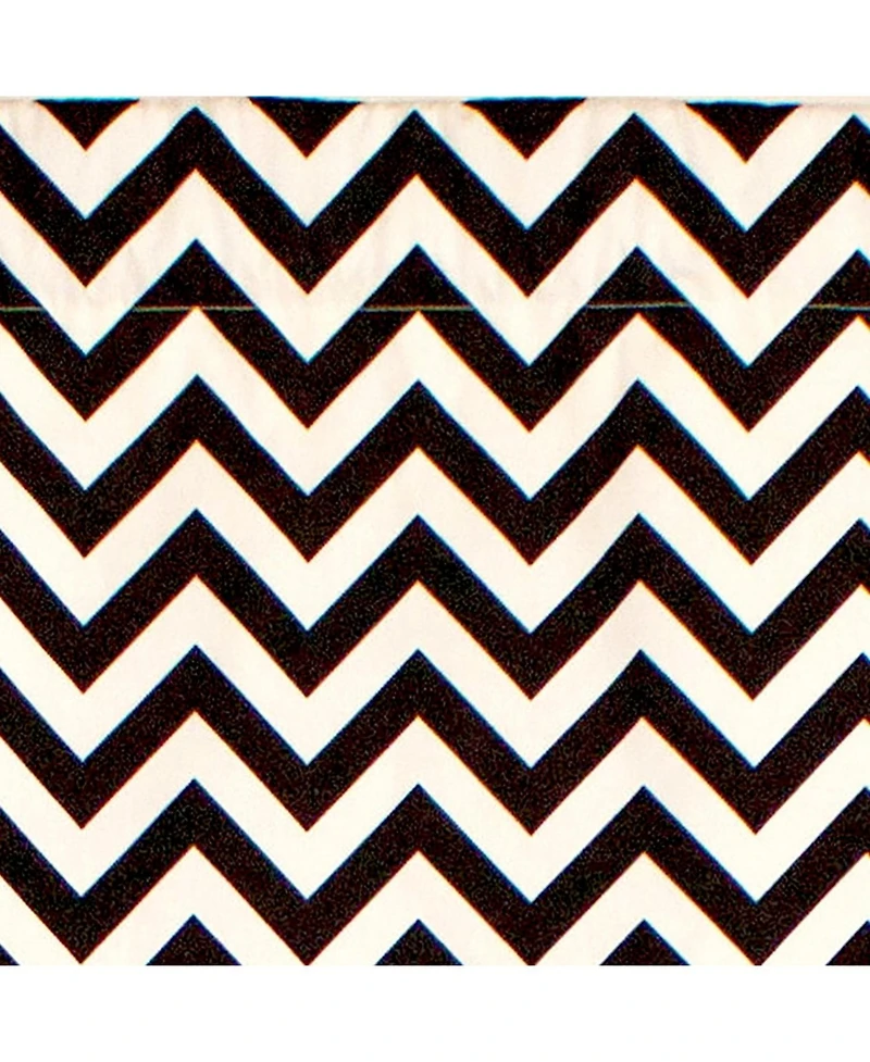 Rlf Home Zig Zag Cornice 100% Cotton with Fully Lined 3" Rod Pocket Valnance for Windows 50" x 17" Black