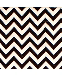 Rlf Home Zig Zag Cornice 100% Cotton with Fully Lined 3" Rod Pocket Valnance for Windows 50" x 17" Black