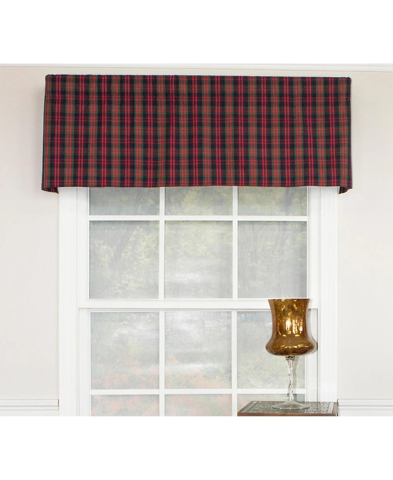 Rlf Home Timeless Plaid Tailored 100% Cotton with Fully Lined 3" Rod Pocket Valnance for Windows 50" x 14" Multi