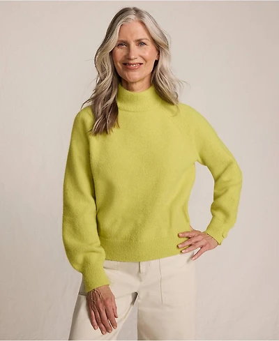 Lands' End Women's Fuzzy Turtleneck Lantern Sleeve Sweater