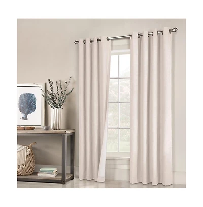 Thermalogic Ventura Triple Pass Foamback Blackout Top Panel With 8 Metal Grommets - 104x95", Natural