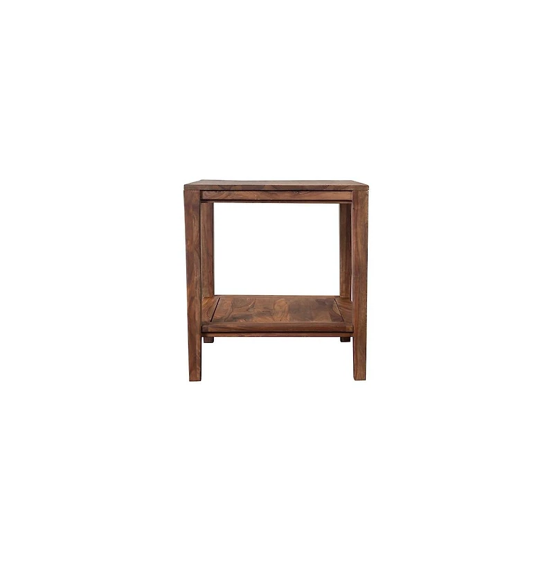 Porter Designs Fall River Solid Sheesham Wood End Table