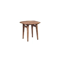 Porter Designs Fusion Solid Sheesham Wood End Table, Natural