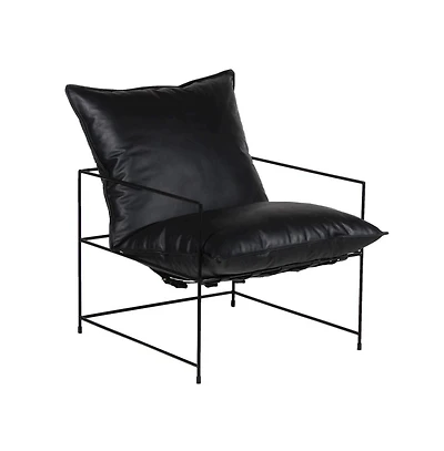 Porter Designs Hagen Black Iron Frame Accent Chair, Black