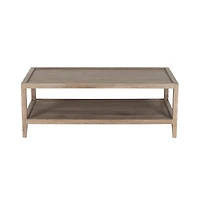 Lowell Solid White Oak Wood Coffee Table