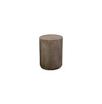 Porter Designs Drum Gray Wash Mango Wood End Table, Gray