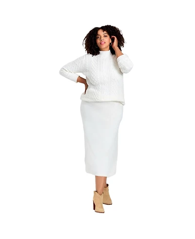 Avenue Women's A-Line Midi Sweater Skirt