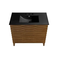 Swiss Madison Cascade in. oak Bathroom Vanity With Black