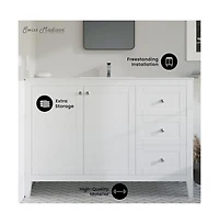 Cannes 48 Single, Two Doors, Three Drawers, Bathroom Vanity