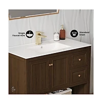 Swiss MadisonChateau 36" Freestanding Bathroom Vanity in Brown Oak with Sink Top