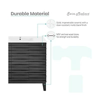 Swiss Madison Cascade 36" Bathroom Vanity in Black