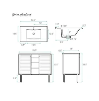 Swiss MadisonBron 36" Freestanding Bathroom Vanity in Black Oak with Sink Top