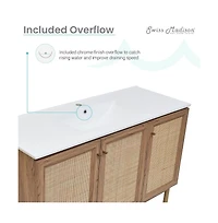 Swiss Madison Classe 48" Freestanding Bathroom Vanity in Golden Oak with Sink Top