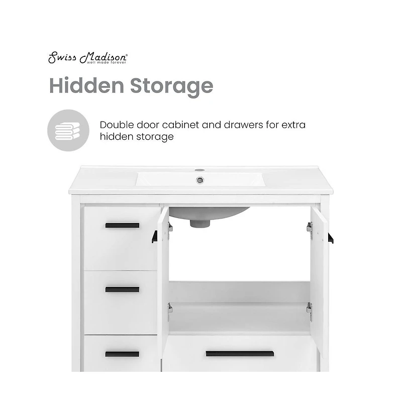 Swiss MadisonVirage 36 Freestanding, Bathroom Vanity in White