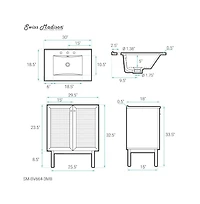 Swiss Madison 30" Freestanding Bathroom Vanity in Golden Oak, Black 3-Hole Widespread Sink Top