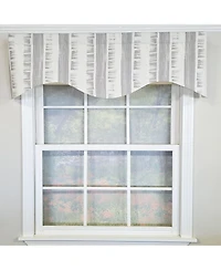 Rlf Home 100% Cotton Jaspeado Cornice With Poly/Cotton Ivory lining Rod Pocket Valance 50" x 17" Gray