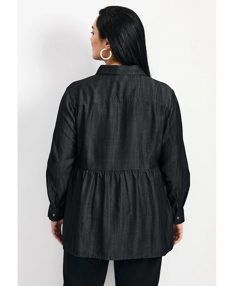 Avenue Women's Denim Tiered Shirt