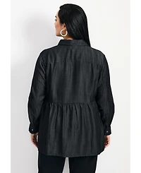 Avenue Women's Denim Tiered Shirt